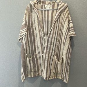 Denim & Supply linen cotton mix hooded cardigan duster